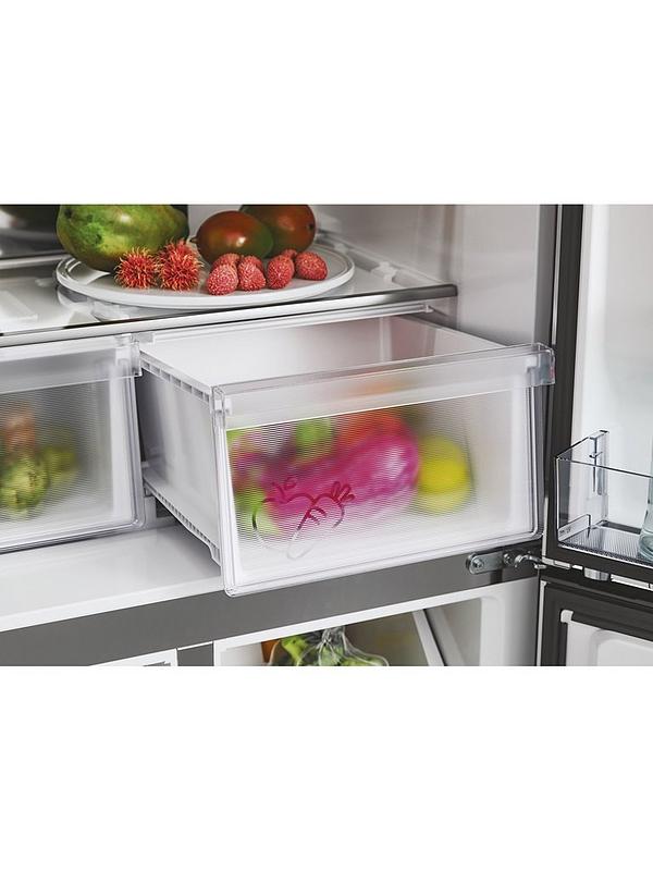 Hoover HHCR3818EWPL Non Plumbed Total No Frost American Fridge Freezer, E Rated - Inox - Image 3